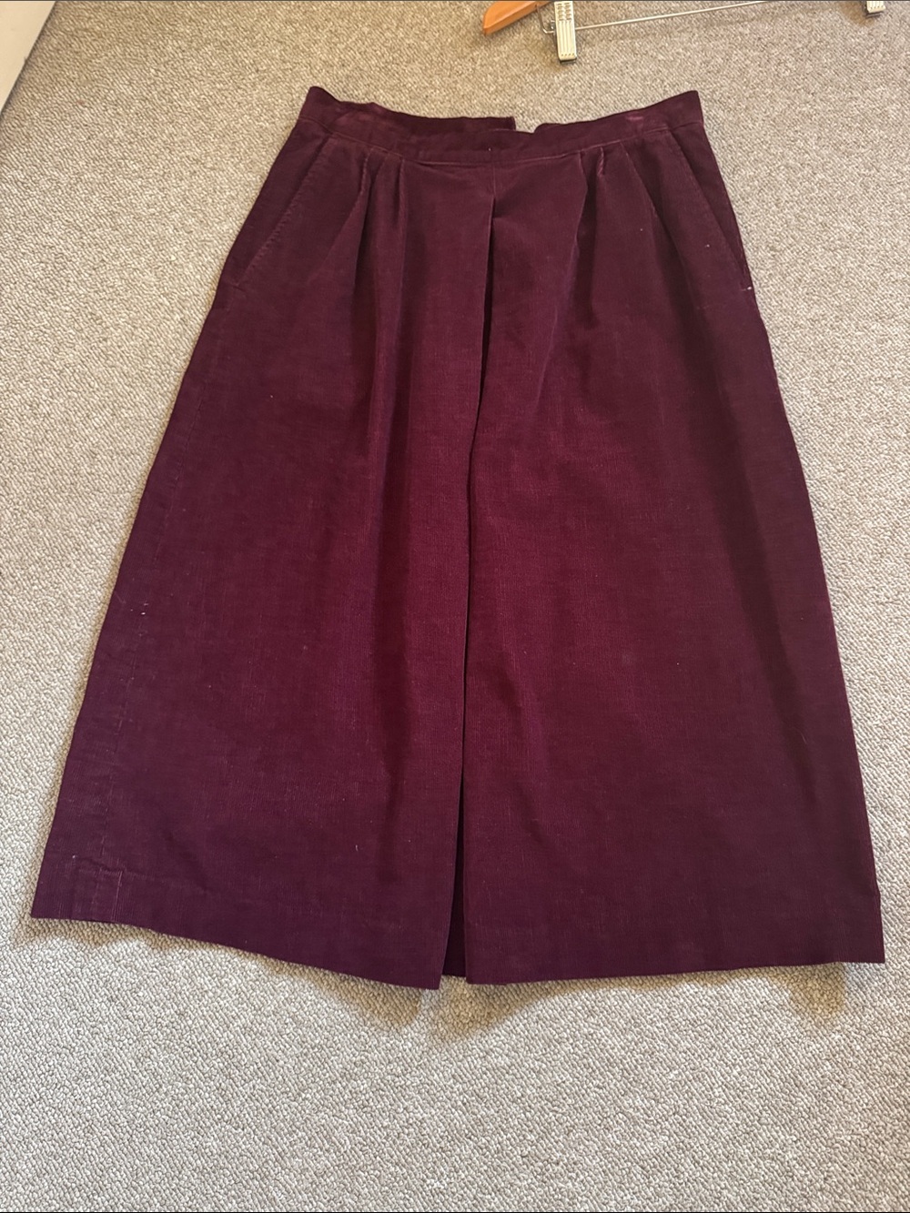 Midi Corduroy Skirt in Wine